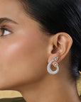 Zircon Two-Tone Statement Studs