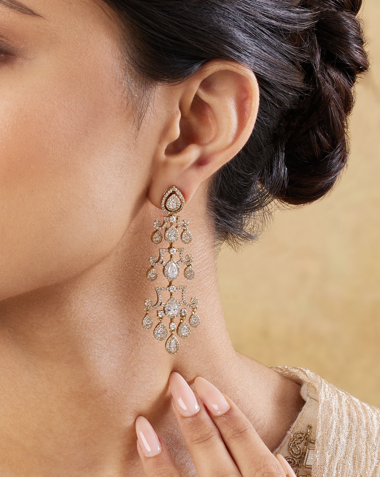 Rubina Zircon Dangler Earrings