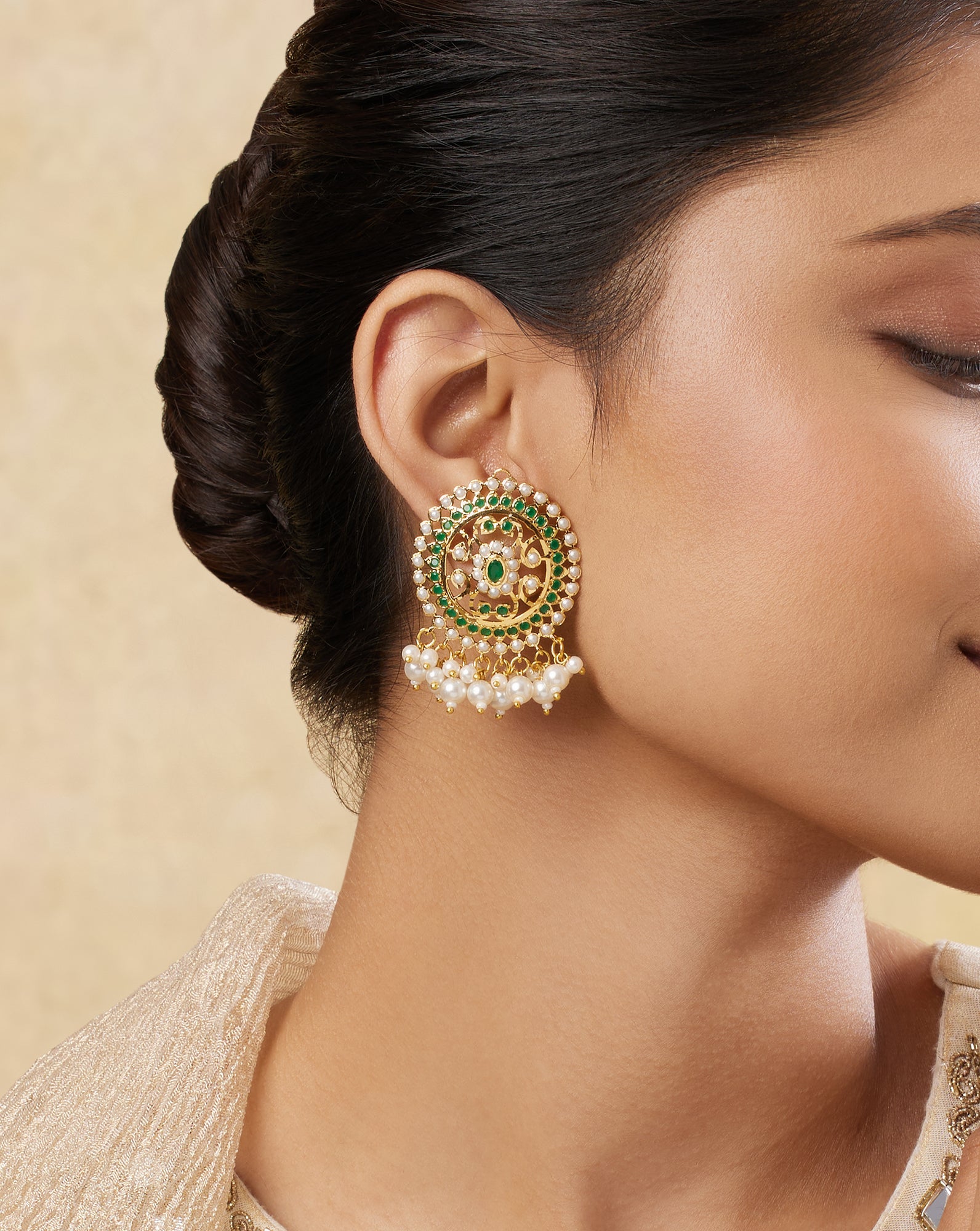 Koyal Punjabi Jadau Stud Earrings