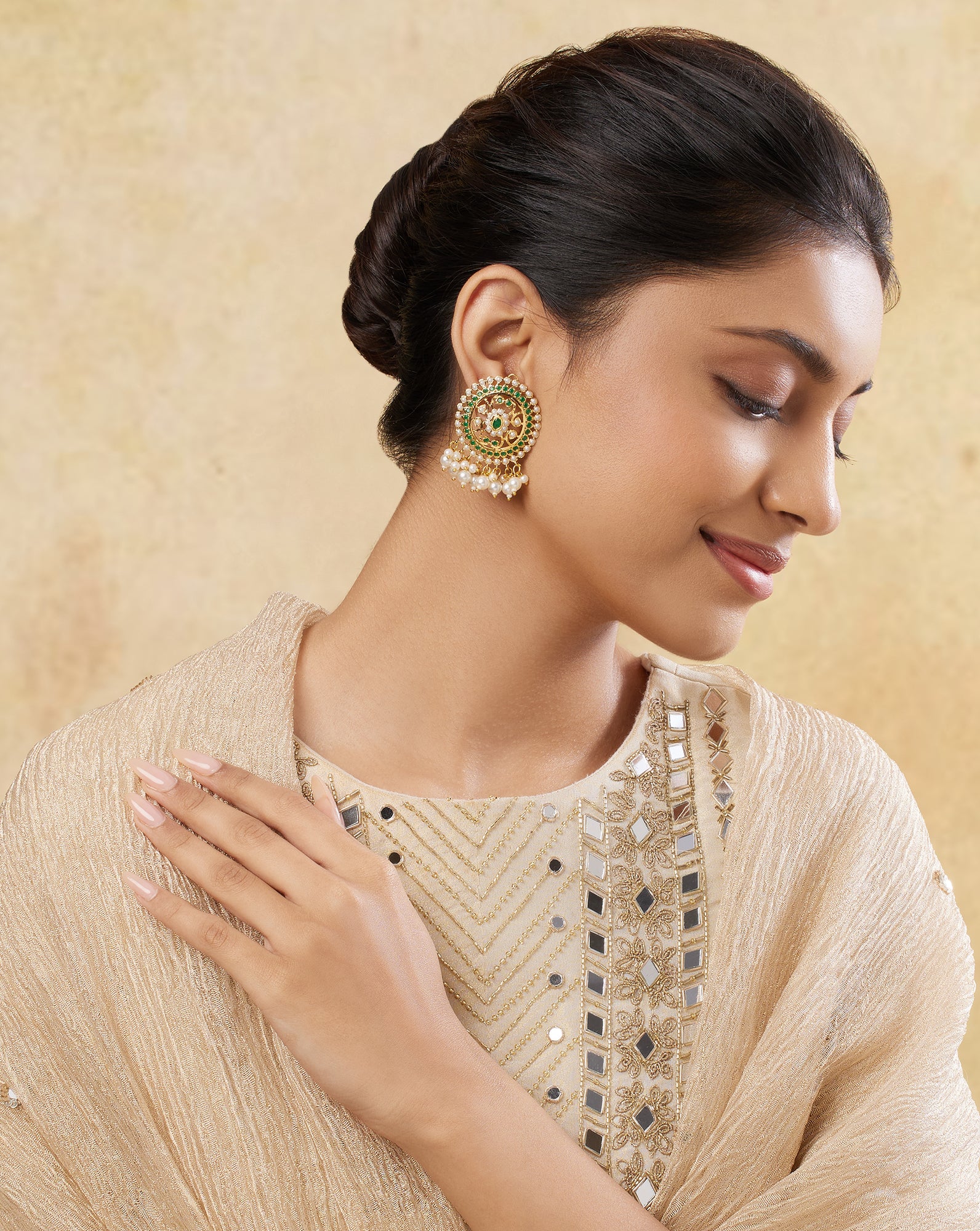 Koyal Punjabi Jadau Stud Earrings