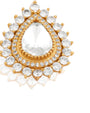 Kundan Polki Drop Gold Stud Earrings