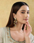 Kundan Gold Multicolour Festive Dangler Earrings