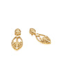 Kundan Gold Dangler Carved Earrings