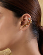 Kundan Floral Gold Ear Cuffs