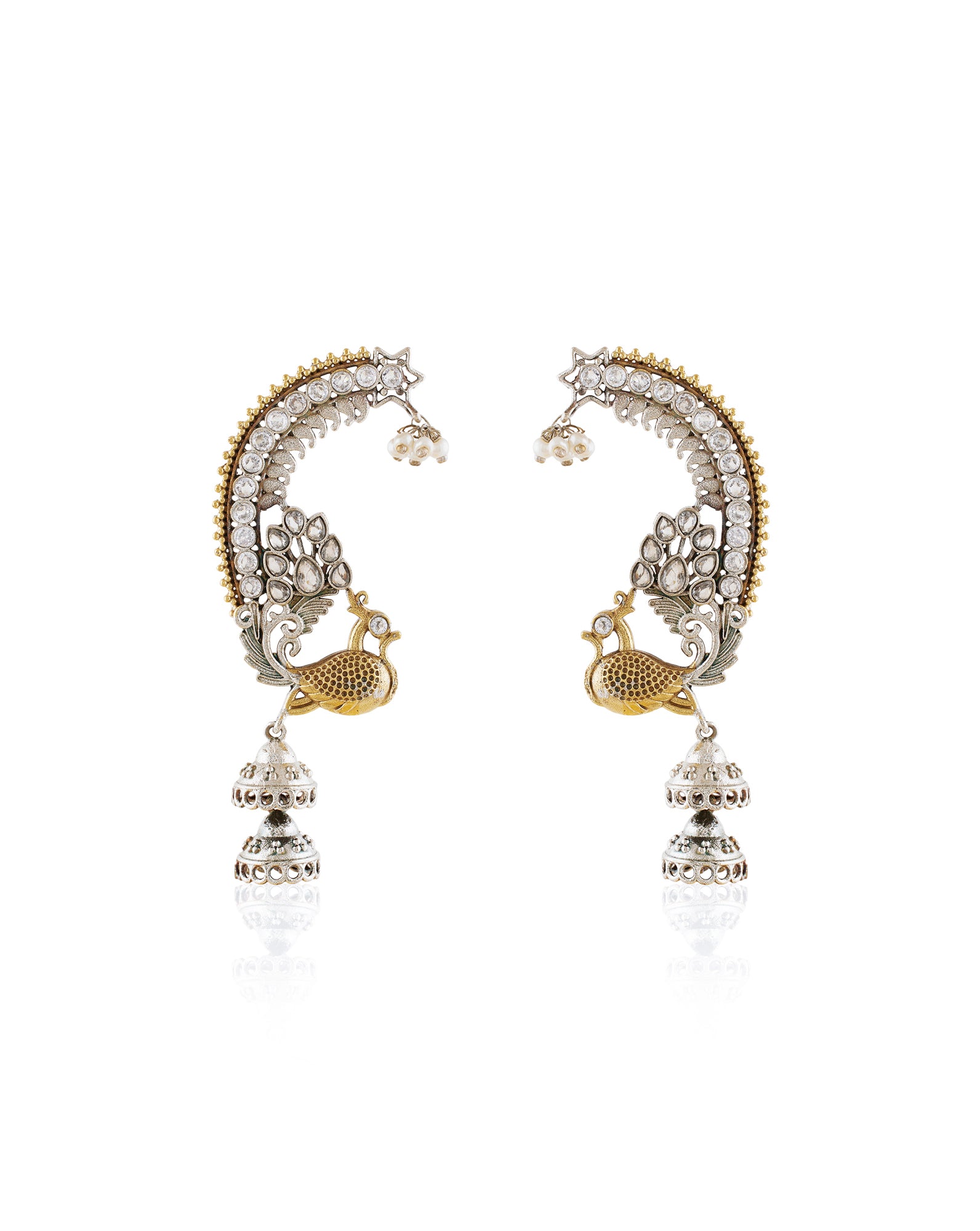 Chidiya Oxidised Ear Cuffs