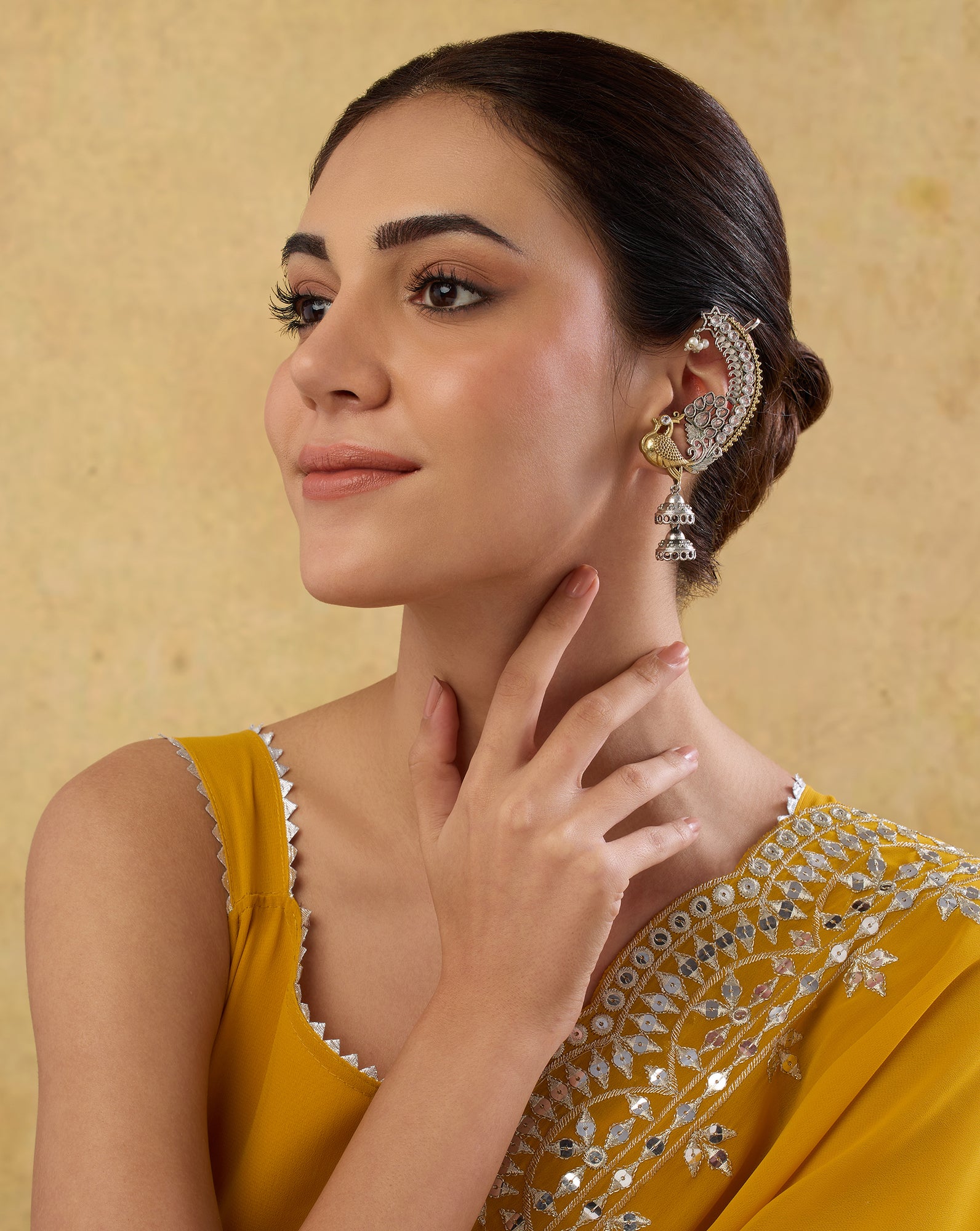 Chidiya Oxidised Ear Cuffs