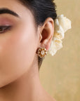 Kundan Polki Victorian Gold Stud Earrings