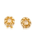 Kundan Polki Victorian Gold Stud Earrings