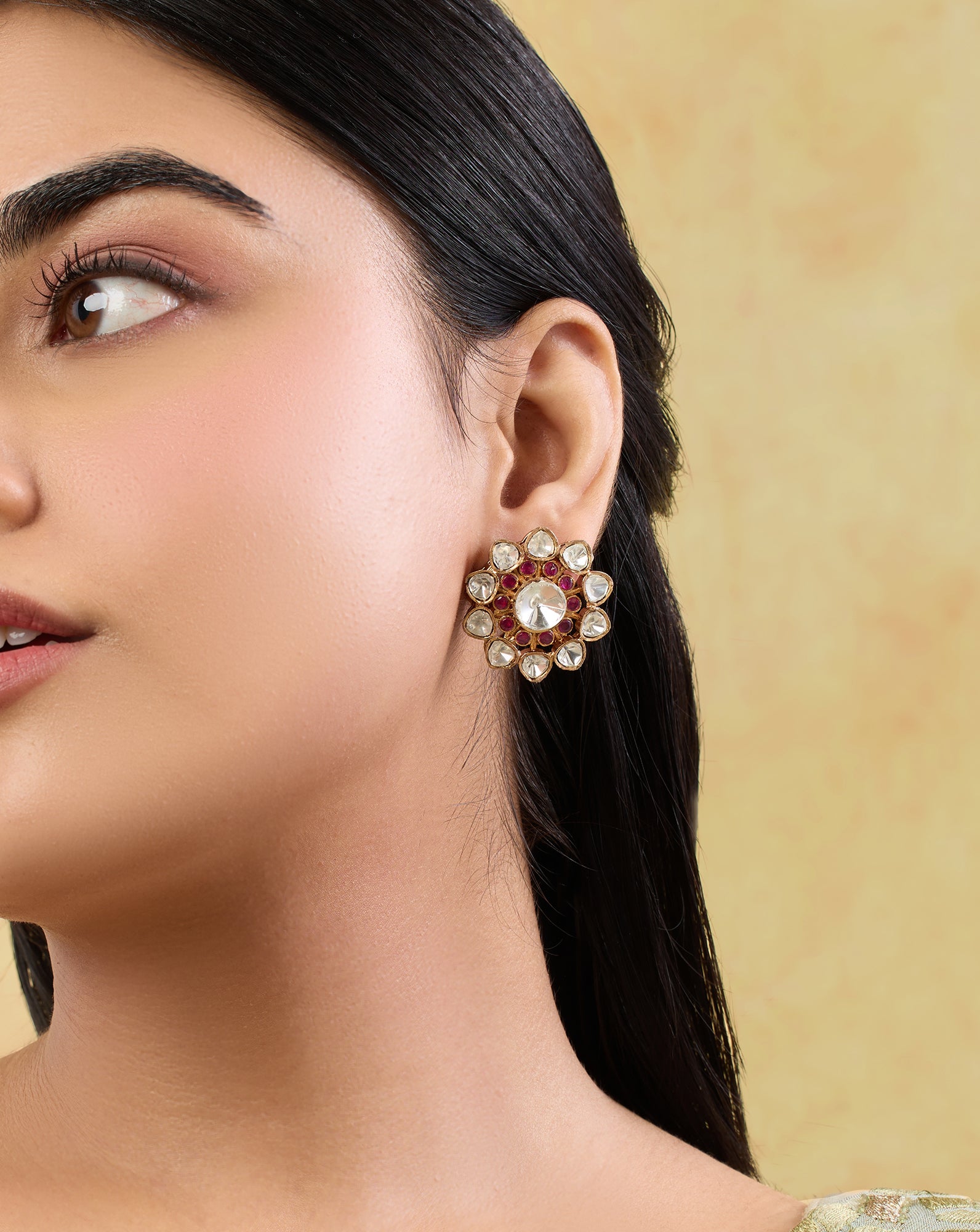 Karonda Kundan Polki Studs