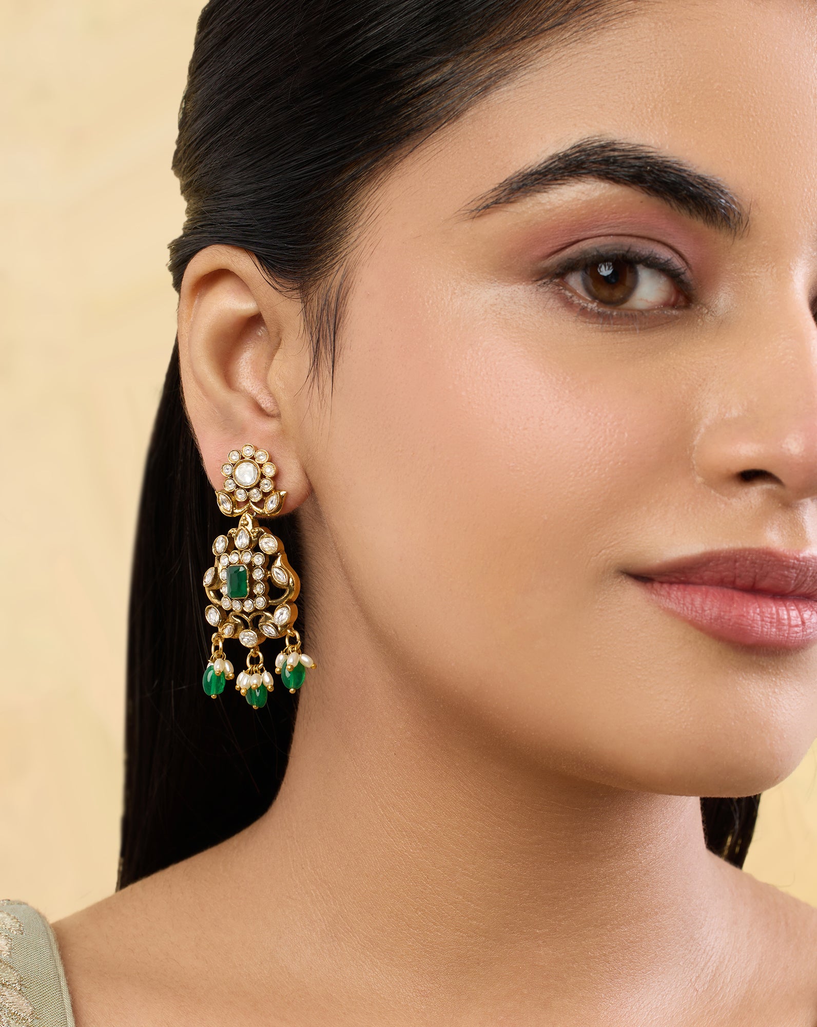 Lichiya Kundan Polki Danglers