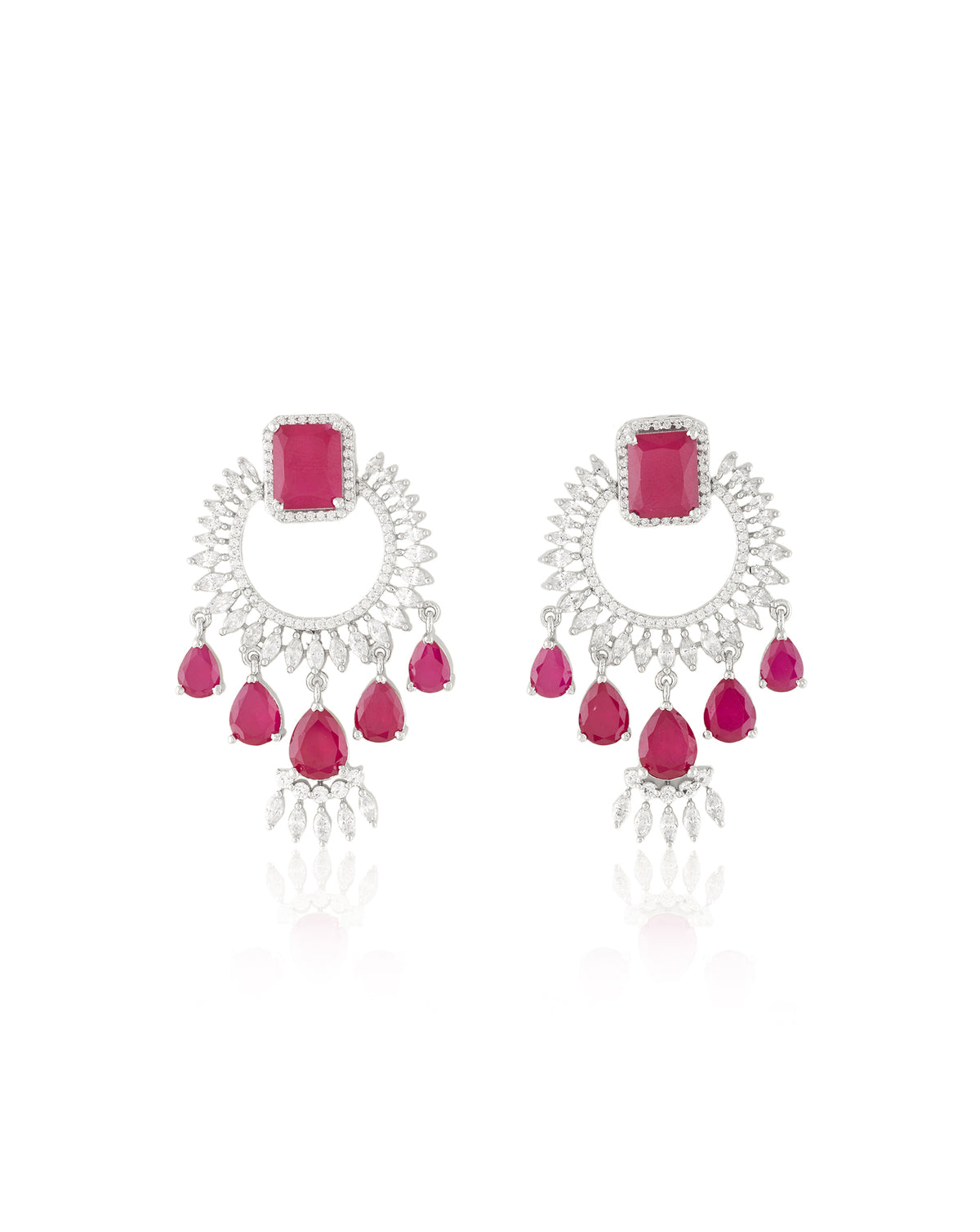 Zircon Ruby Danglers Earrings