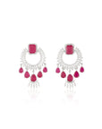 Zircon Ruby Danglers Earrings