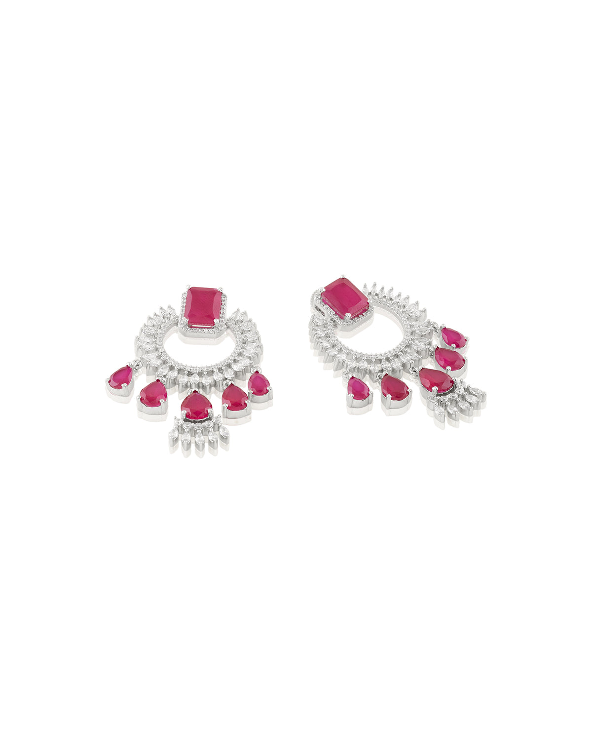 Zircon Ruby Danglers Earrings
