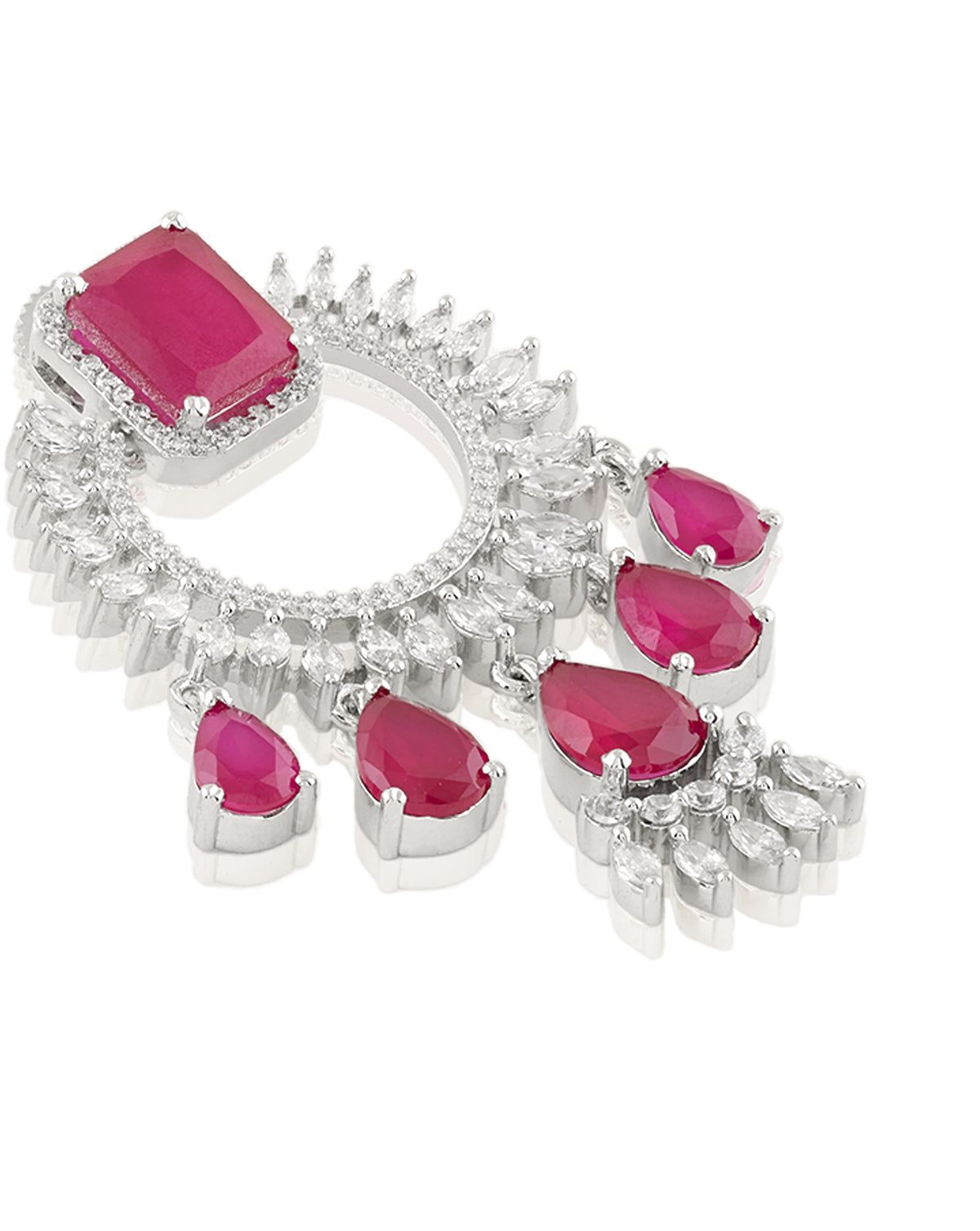 Zircon Ruby Danglers Earrings