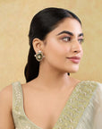Kundan Polki Enamel Victorian Gold Stud Earrings