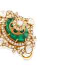 Kundan Polki Enamel Victorian Gold Stud Earrings