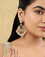 Kundan Polki Gold Festive Chaandbali Earrings