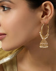 Arvayaa Temple Hoop Jhumka Earrings
