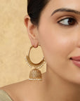 Meirna Temple Hoop Jhumka Earrings