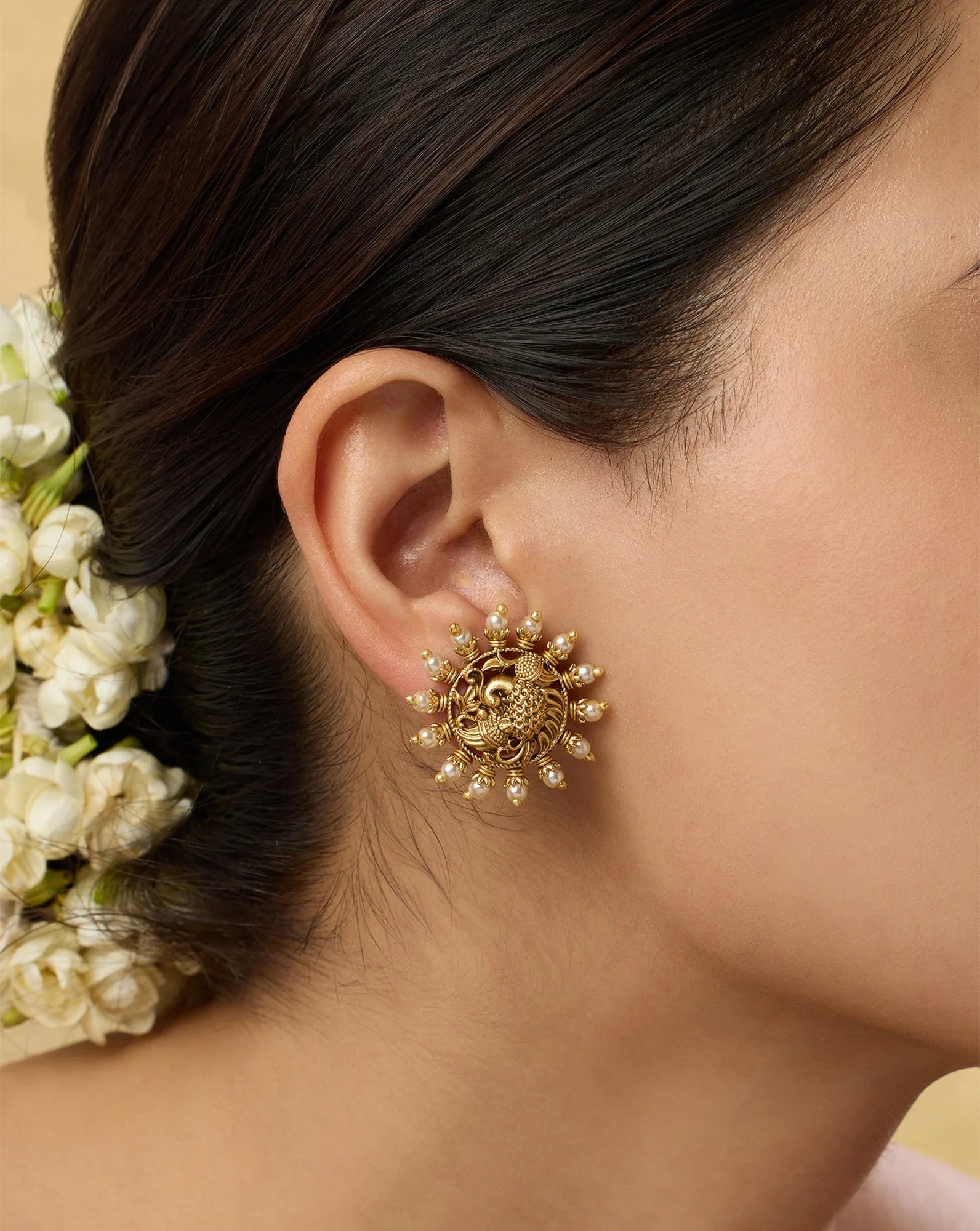 Taniree Temple Stud Earrings