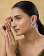 Zircon Pearl Front Back Hoop Earrings