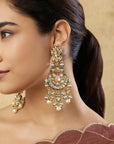 Rishaya Kundan Polki Dangler Earrings
