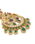 Pearl Green Kundan Polki Gold Chaandbali Earrings