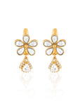 Floral Kundan Gold Dangler Earrings