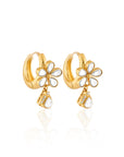 Floral Kundan Gold Dangler Earrings