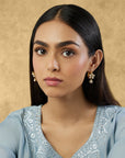 Floral Kundan Gold Dangler Earrings