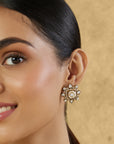 Chaukor Kundan Gold Statement Stud Earrings