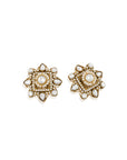 Chaukor Kundan Gold Statement Stud Earrings