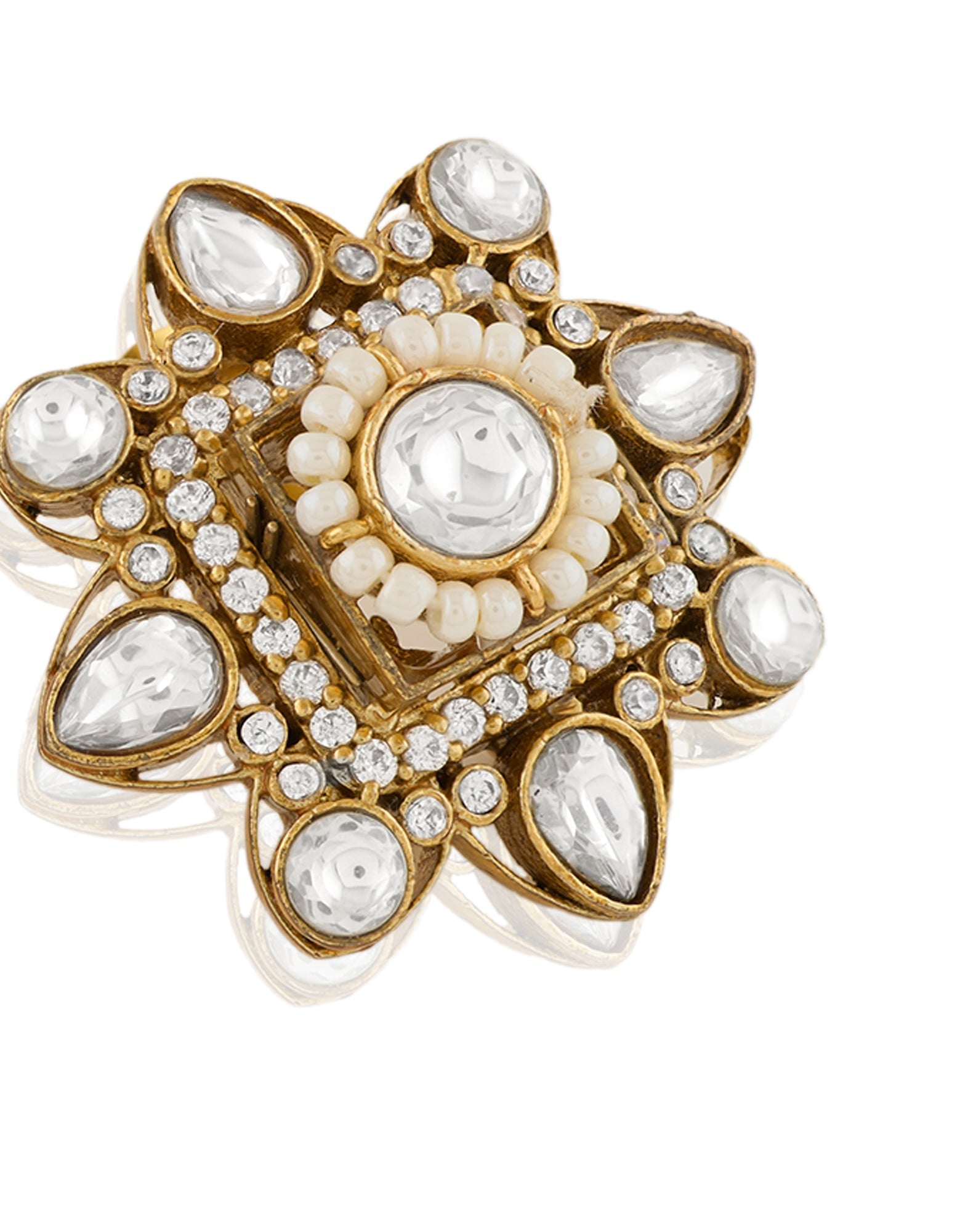 Chaukor Kundan Gold Statement Stud Earrings