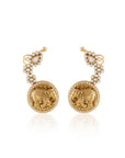 Temple Coin Gold Ear Cuffs