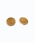 Temple Coin Gold Stud Earrings