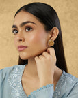 Temple Coin Gold Stud Earrings