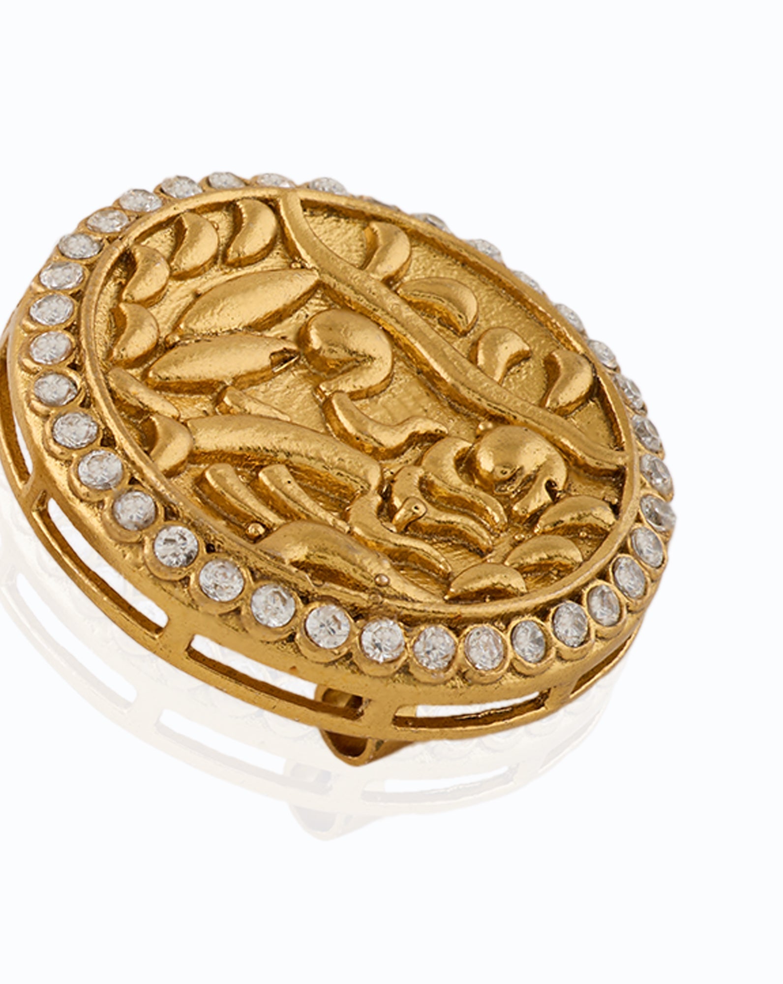 Temple Coin Gold Stud Earrings