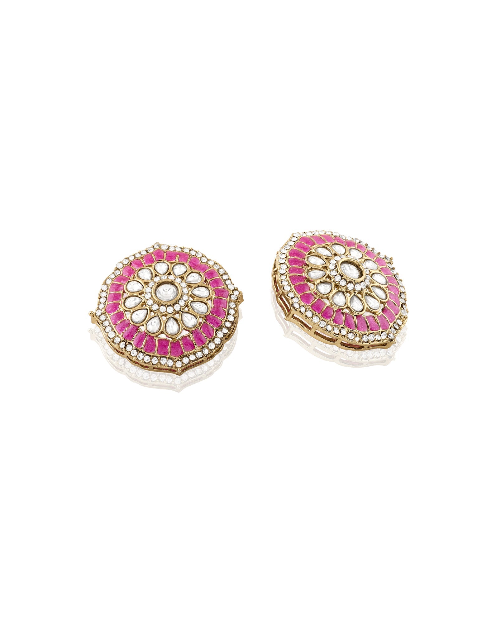 Kundan Ruby Statement Stud Earrings