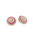 Kundan Ruby Statement Stud Earrings