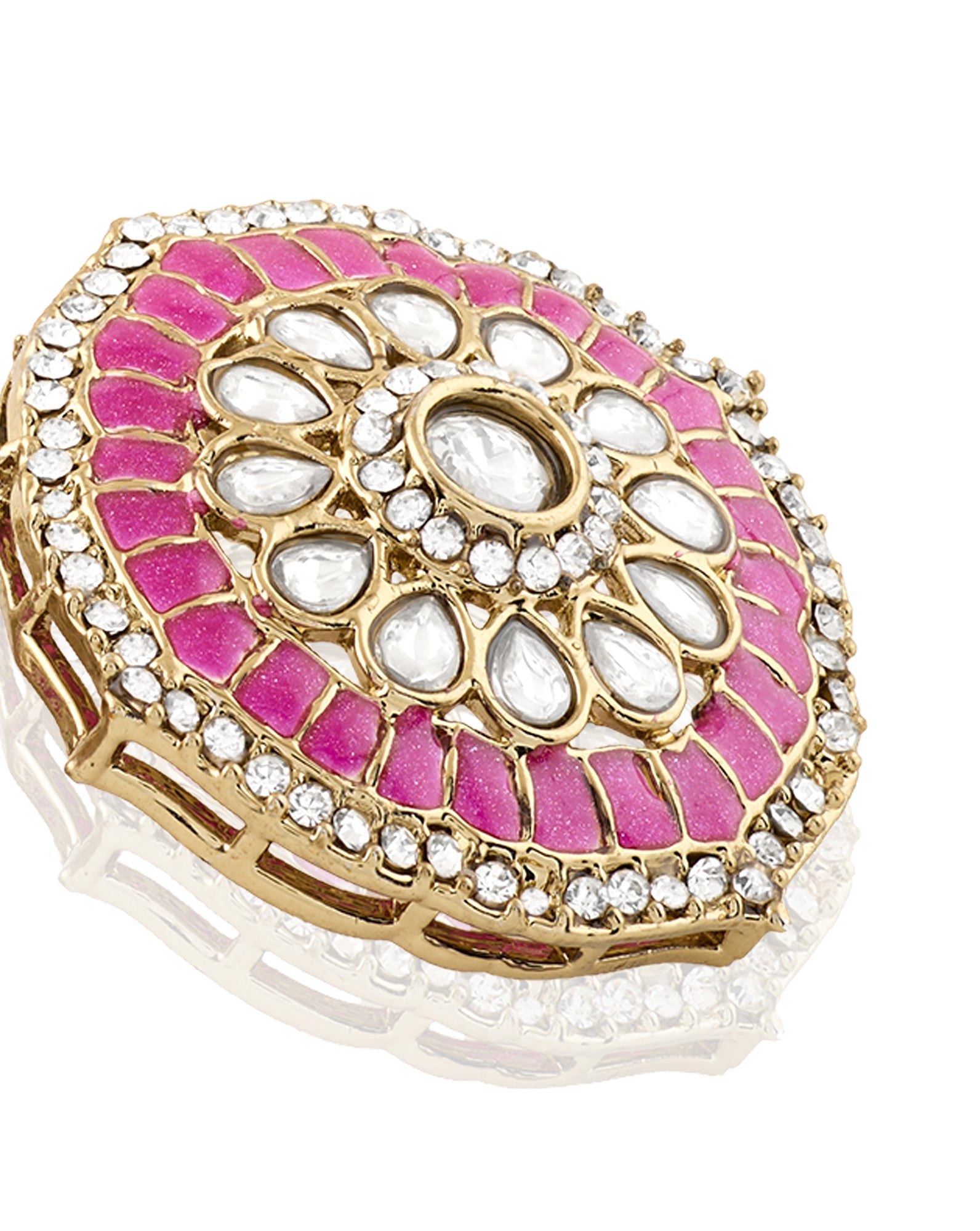 Kundan Ruby Statement Stud Earrings