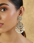 Kundan Statement Gold Chaandbaali Earrings