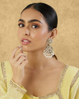 Kundan Statement Gold Chaandbaali Earrings