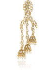 Kundan Statement Gold Dangler Earrings