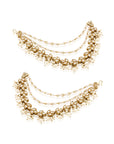 Kundan Gold Pearl Ear Chains