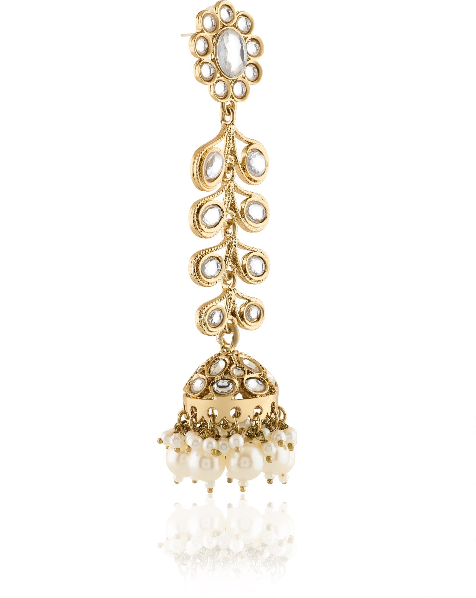 Bageecha Kundan Gold Jhumki Danglers