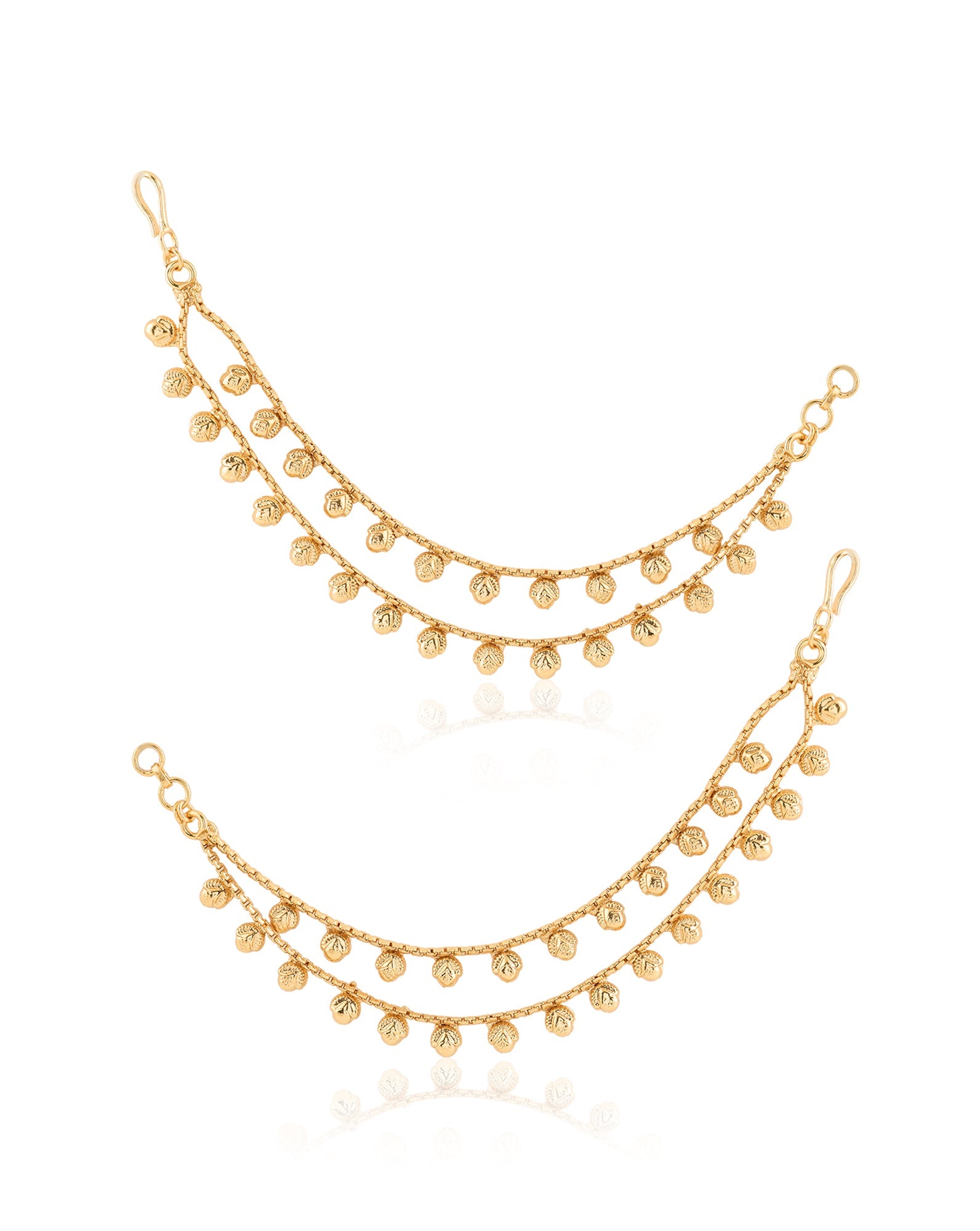 Pearl Temple Gold Ear Chains