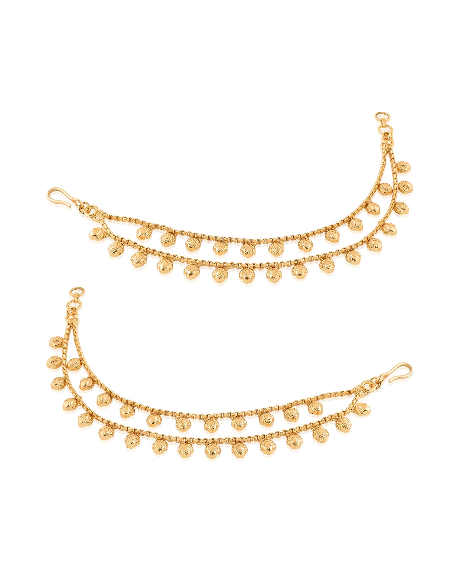 Pearl Temple Gold Ear Chains