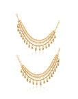 Gold Pearl Temple Ear Chains