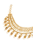 Gold Pearl Temple Ear Chains