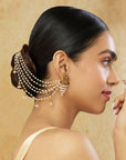 Pearl Temple Jhumki Gold Ear Chains
